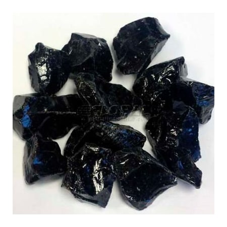 Hiland Hiland Fire Glass RGLASS-BLK 1/2" to 1" Dia. Recycled Black 10 Lbs RGLASS-BLK